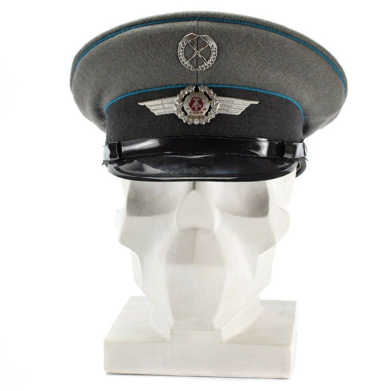 Original East German NVA army visor cap Air forces military peaked hat cockade chin strap Germany military peaked cap