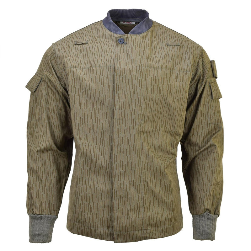 Original German Military NVA strichtarn camo jacket vintage combat field uniform buttoned storm flap