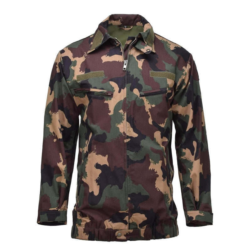 Original Hungarian Military field jacket M1990 four-color woodland shirts elasticated hem offer comfort and smooth fit