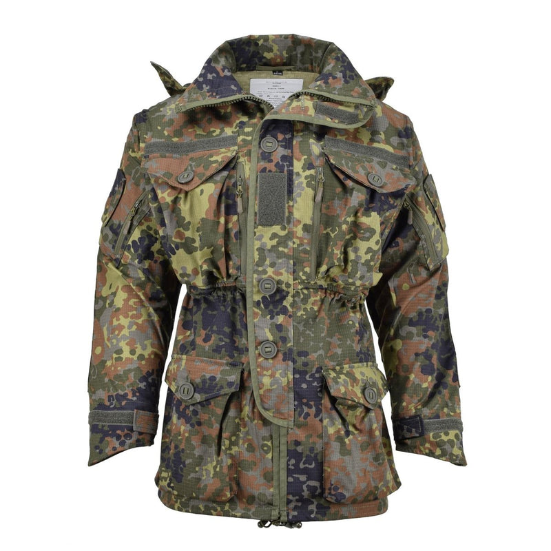 TACGEAR Brand German Military style smock jacket commando flecktran YKK zipper hooded high collar D-rings