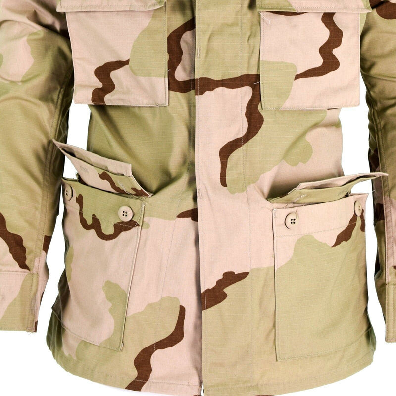 Genuine US army combat jacket BDU 3-color ripstop military desert camo shirt NEW