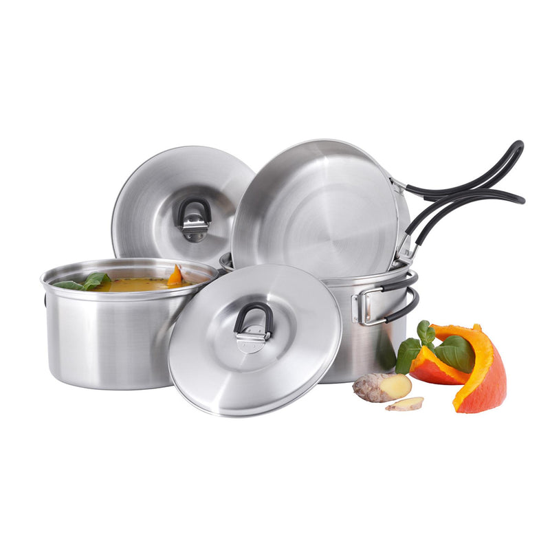 Tatonka Camping Cooking Set stainless steel durable outdoor fire compact pot pan