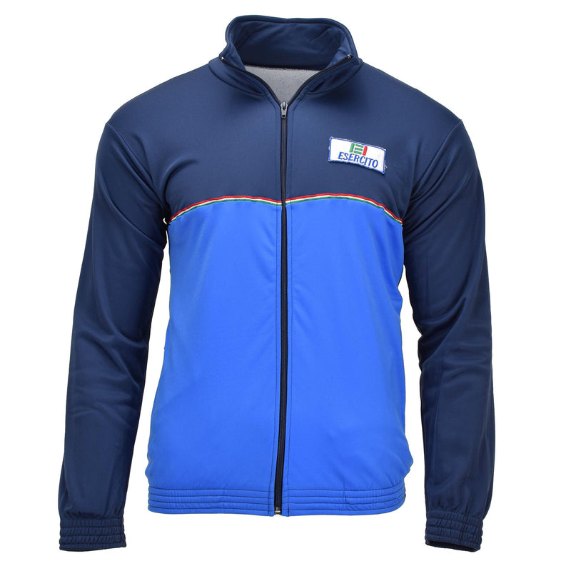 Genuine Italian Military Full Zip Gym Jacket Esercito Emblem Stylish Blue