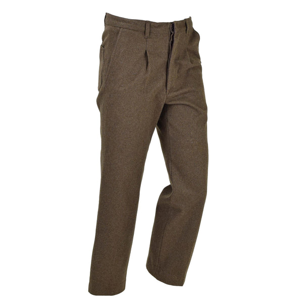 Original Italian military dress uniform pants brown wool vintage trousers army