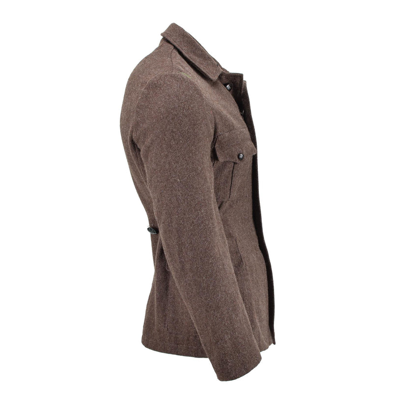 vintage wool jacket peacoat brown color