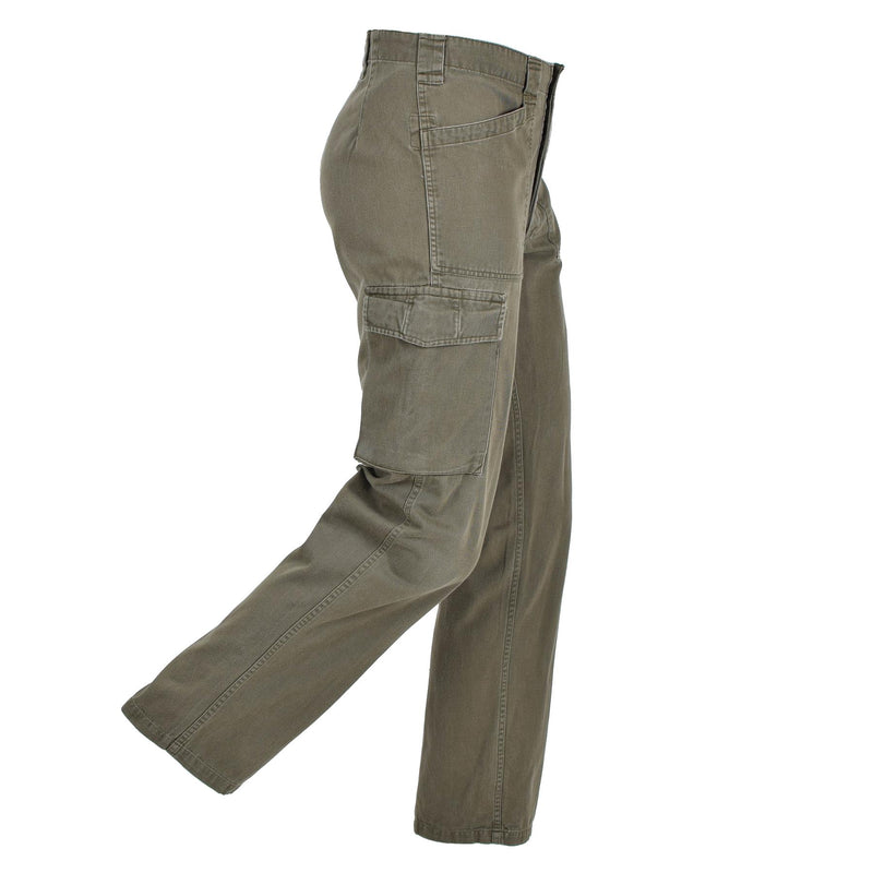 Original Austrian army cargo work pants olive field service classic trousers