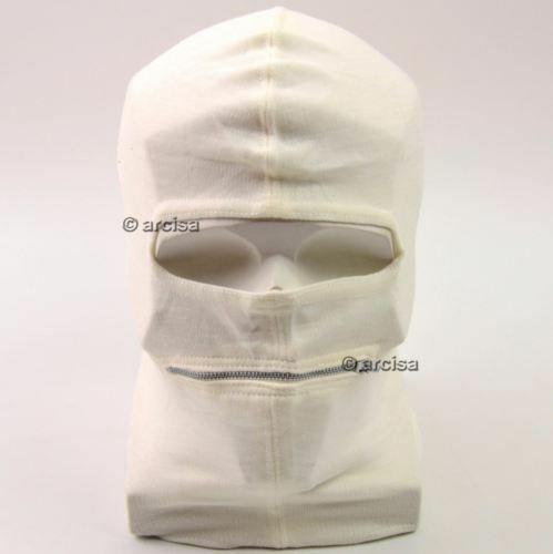 NEW Italy italian army white face mask balaclava two hole mask with zip