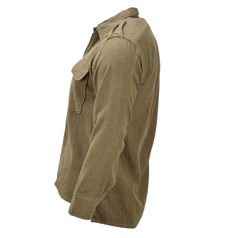 Original Greek military tactical olive wool shirts breathable lightweight field
