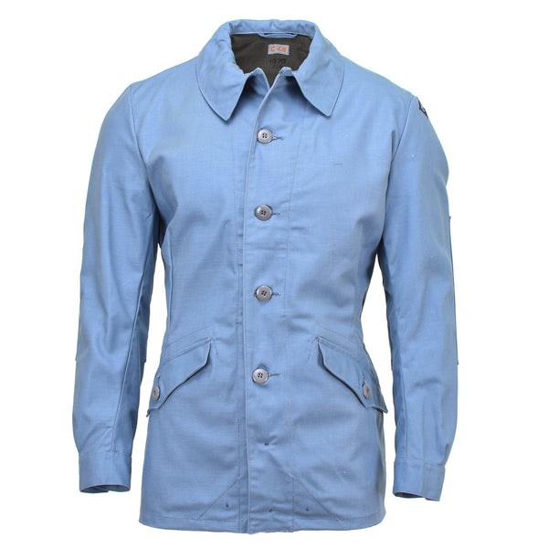 Original Swedish Civil Defense Uniform Jacket denim light blue vintage NEW