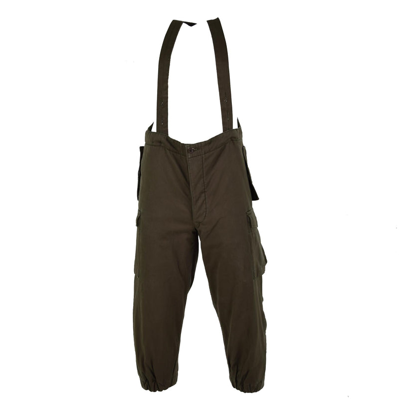 Original Austrian army thermal pants Bundeswehr cold weather suspender trousers