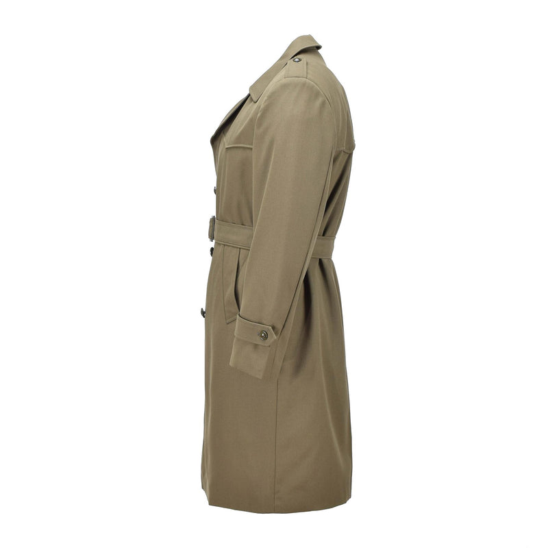 Original Italian Military trench coat khaki formal coat lined belted vintage NEW