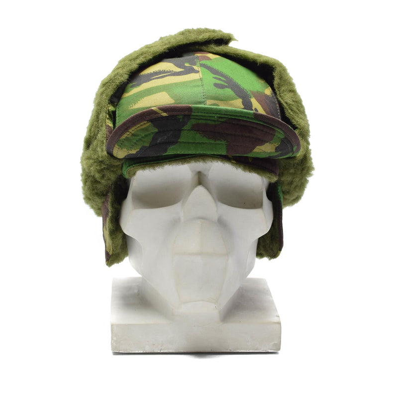 Authentic British army forces winter hat folding ears DPM woodland camouflage