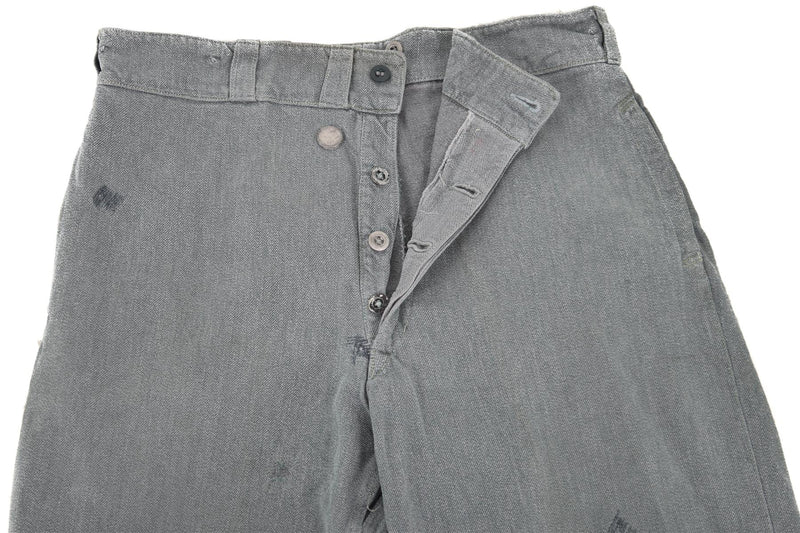 Echte Schweizer Armee Denim Arbeitshose grau Hose Militärdienst Arbeitskleidung