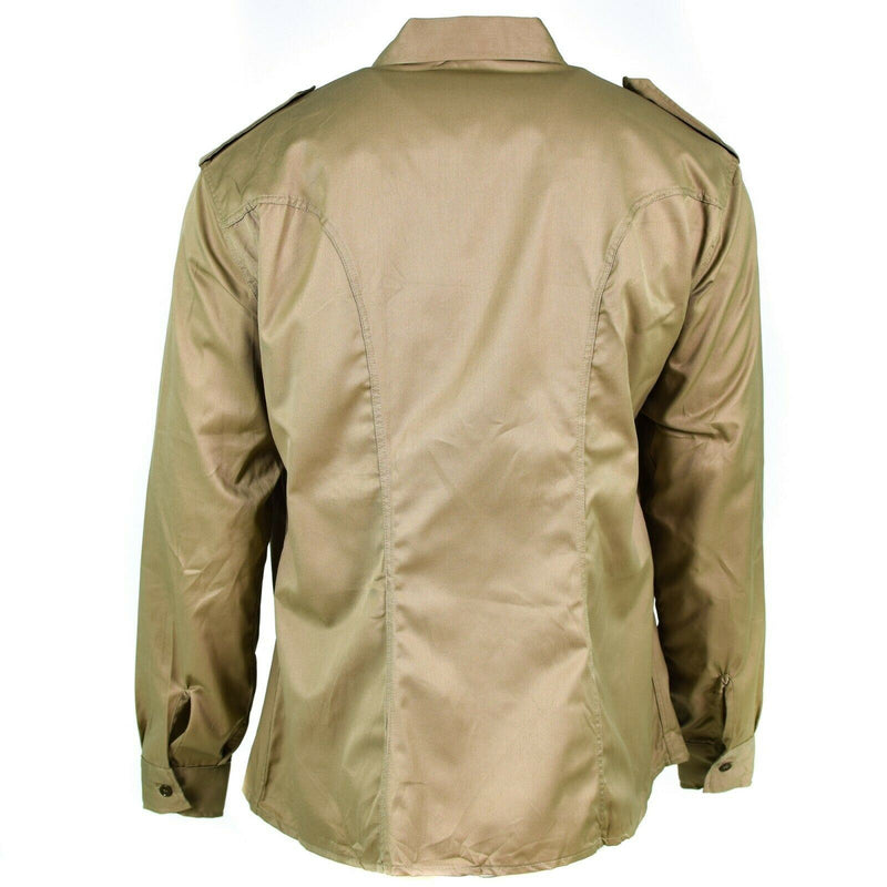 Genuine Italian army shirt fatigue surplus chino khaki military long sleeve NEW