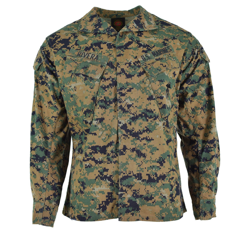 Original US army troops jacket BDU digital woodland camo shirt military issue long sleeve
