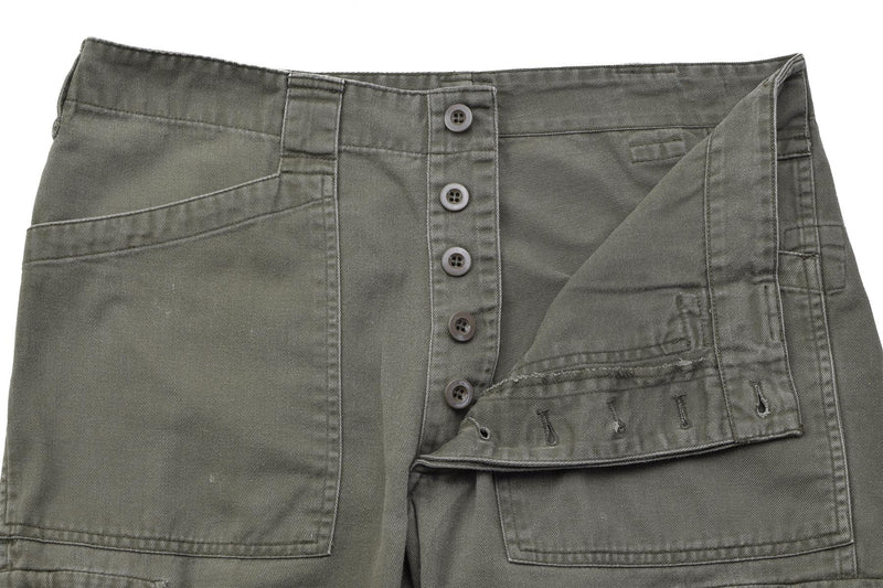 Original Austrian army cargo work pants olive field service classic trousers