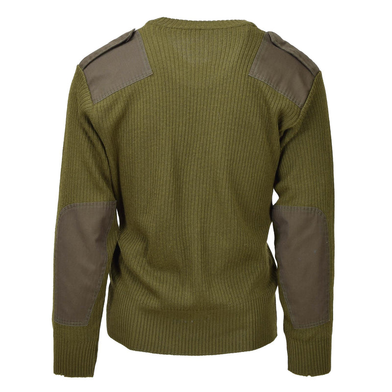 Original Italian military olive wool pullover bodywarmer sweater V-neck jumper