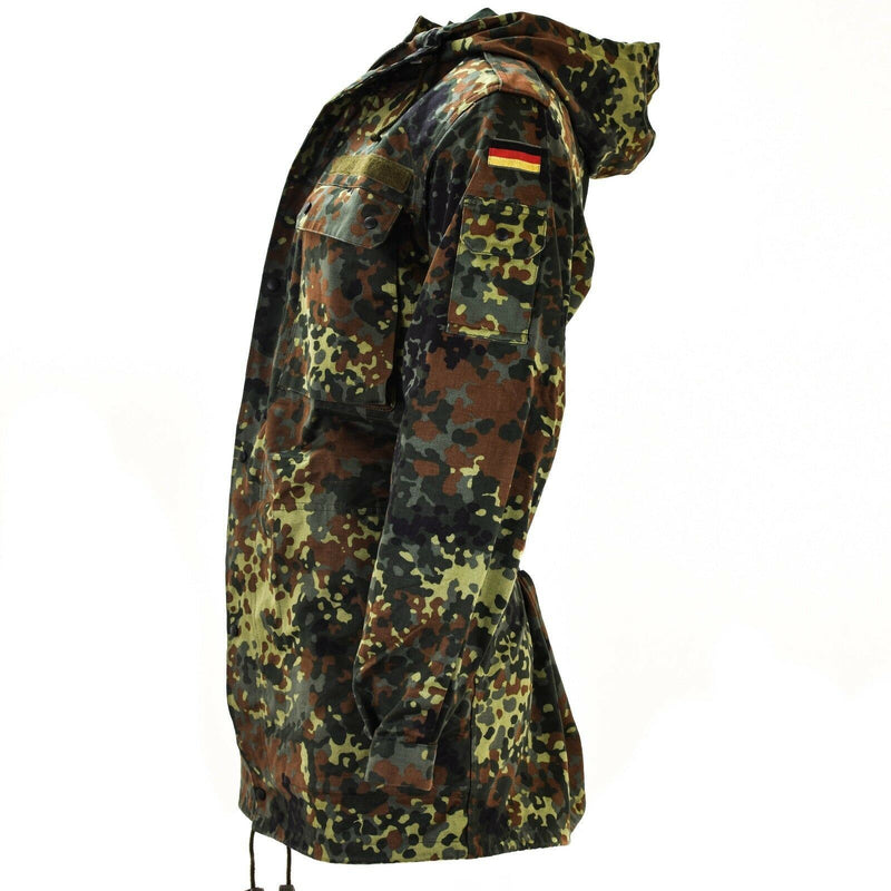 Original German army field jacket parka military issue hooded Flecktarn combat