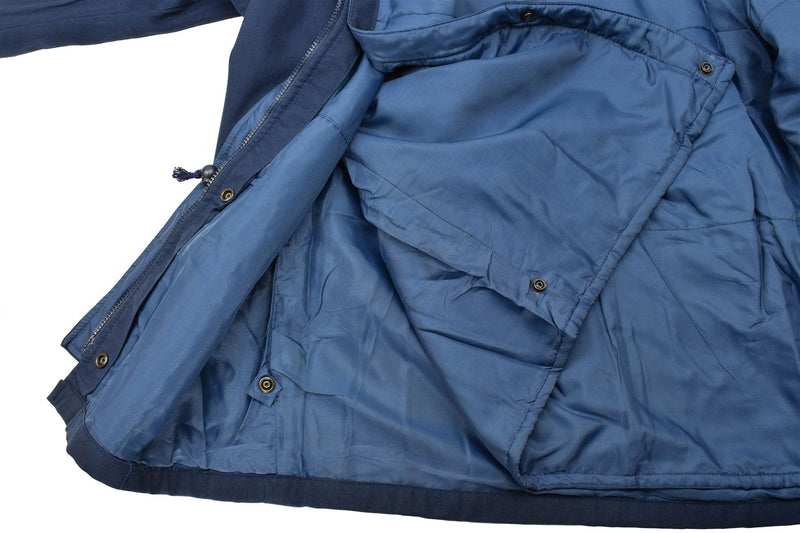 Italian Trilaminate Navy Parka Jacket Hooded Vintage Waterproof
