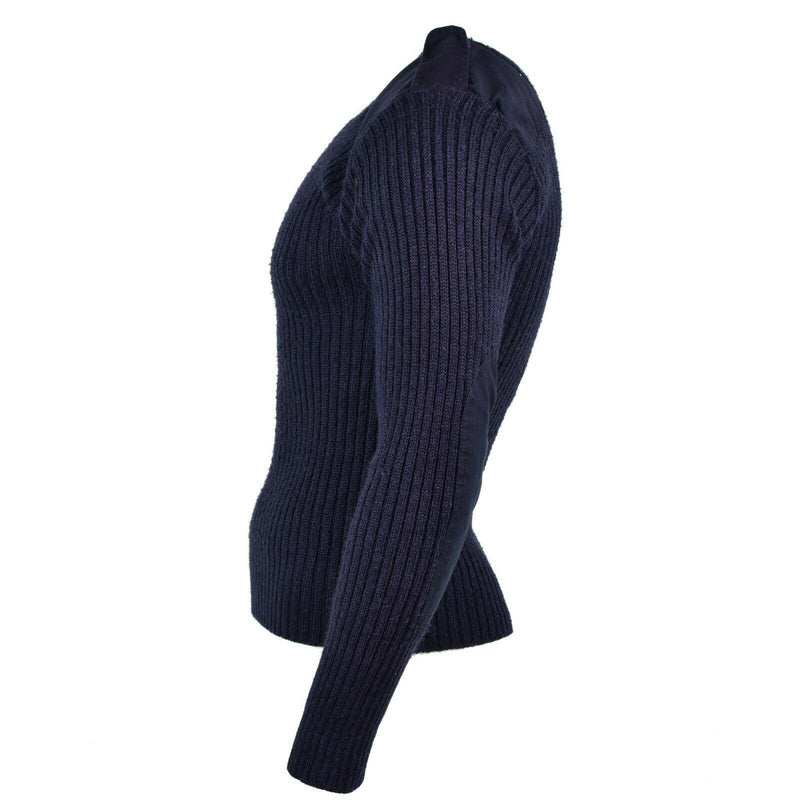 Original British Army Navy Blue sweater Commando Jumper pullover Round neck Wool
