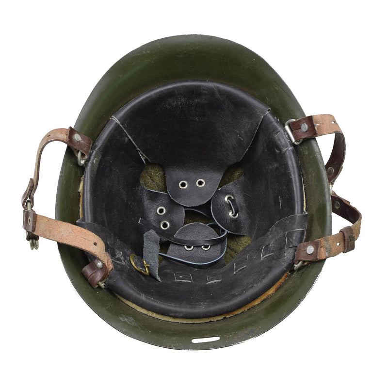 Original Romanian Military tactical steel helmet M73 paratrooper chinstrap Olive
