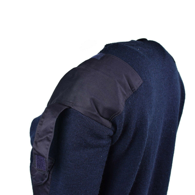 Genuine British Police pullover Utility Jumper blue V-neck sweater NEW