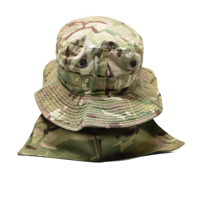 Genuine British Military Bush hat MTP camouflage neck flap Panama Boonie hat NEW