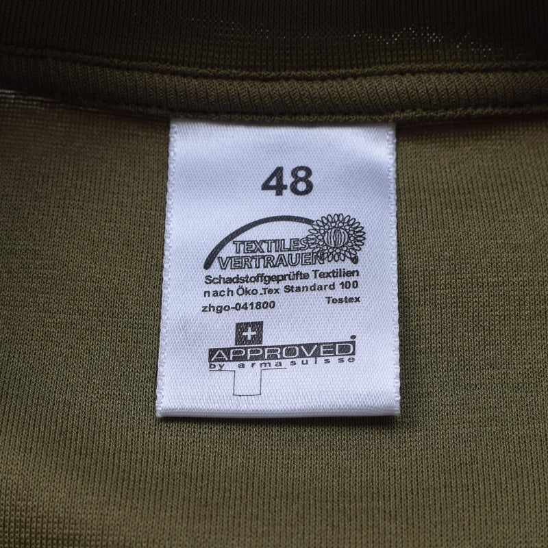 Marškinėliai laisvalaikio originalūs Šveicarijos kariuomenės chaki Dėvėta