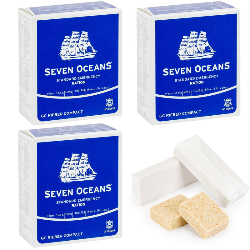 Seven oceans biscuit ration meals emergency survival hiking food prepper 3pcs