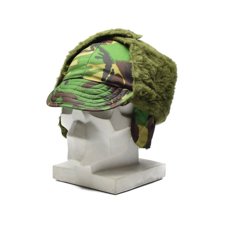 Authentic British army forces winter hat folding ears DPM woodland camouflage