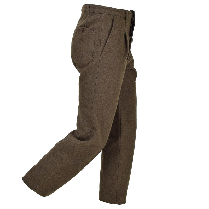 Original Italian military dress uniform pants brown wool vintage trousers army