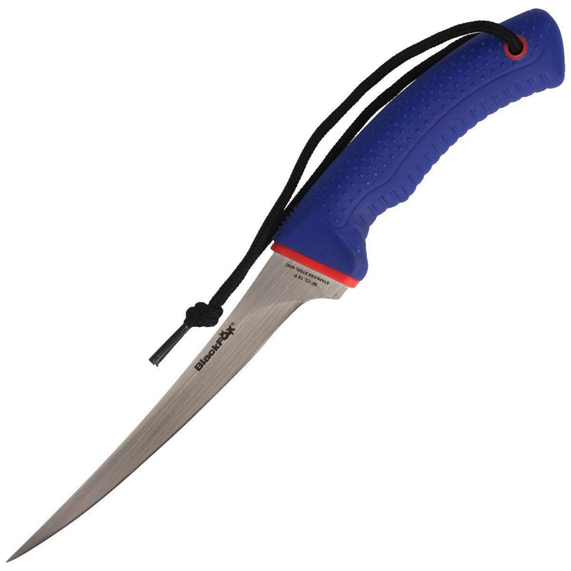 Fox Knives Brand fillet knife fixed blade satin coated 420C steel blue PP handle