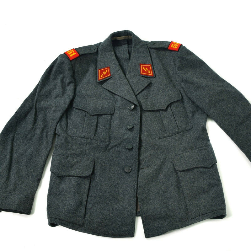 Genuine Swiss army wool jacket Switzerland military issue surplus uniform grey