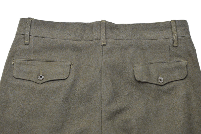Original Italian army wool uniform olive pants dress formal vintage trousers
