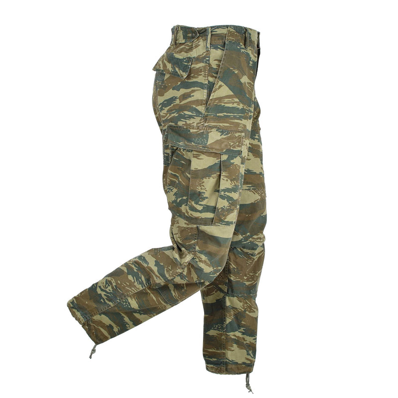 Genuine Greek army BDU pants lizard camo ripstop Greece military surplus trouser