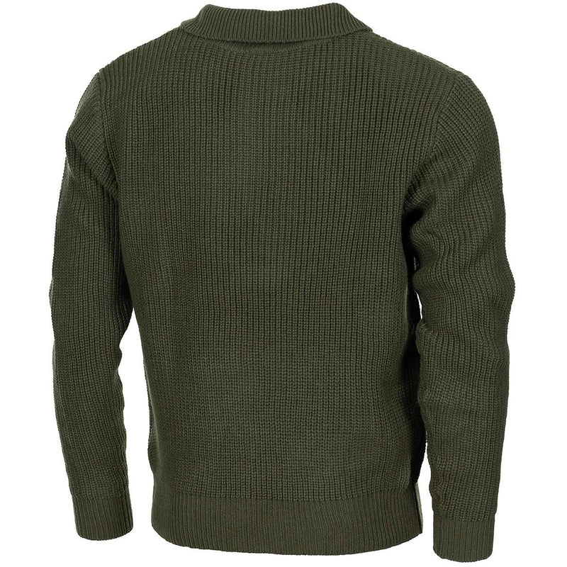 MFH Brand troyer style sweater quarter zip jumper rib knit olive pullover NEW