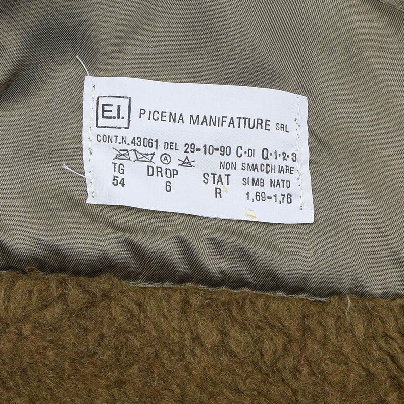 Original Italian military brown liner vest quilt faux fur vintage warm khaki
