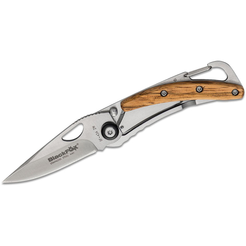 Fox Knives Brand folding pocket knife wood handle satin coated 440 stainless steel