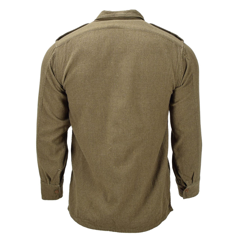 Original Greek military tactical olive wool shirts breathable lightweight field