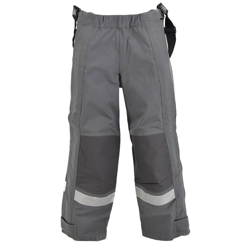 Genuine German grey protection pants heat resistant aramid bib and braces