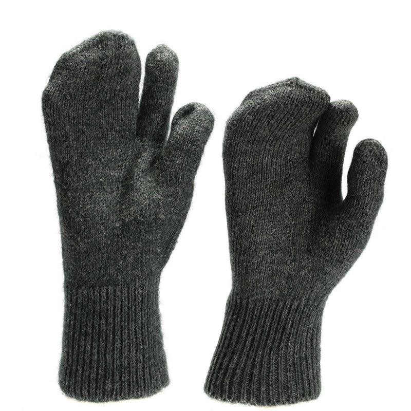 Genuine Swiss army military gloves Liners wool warmers trigger mittens military