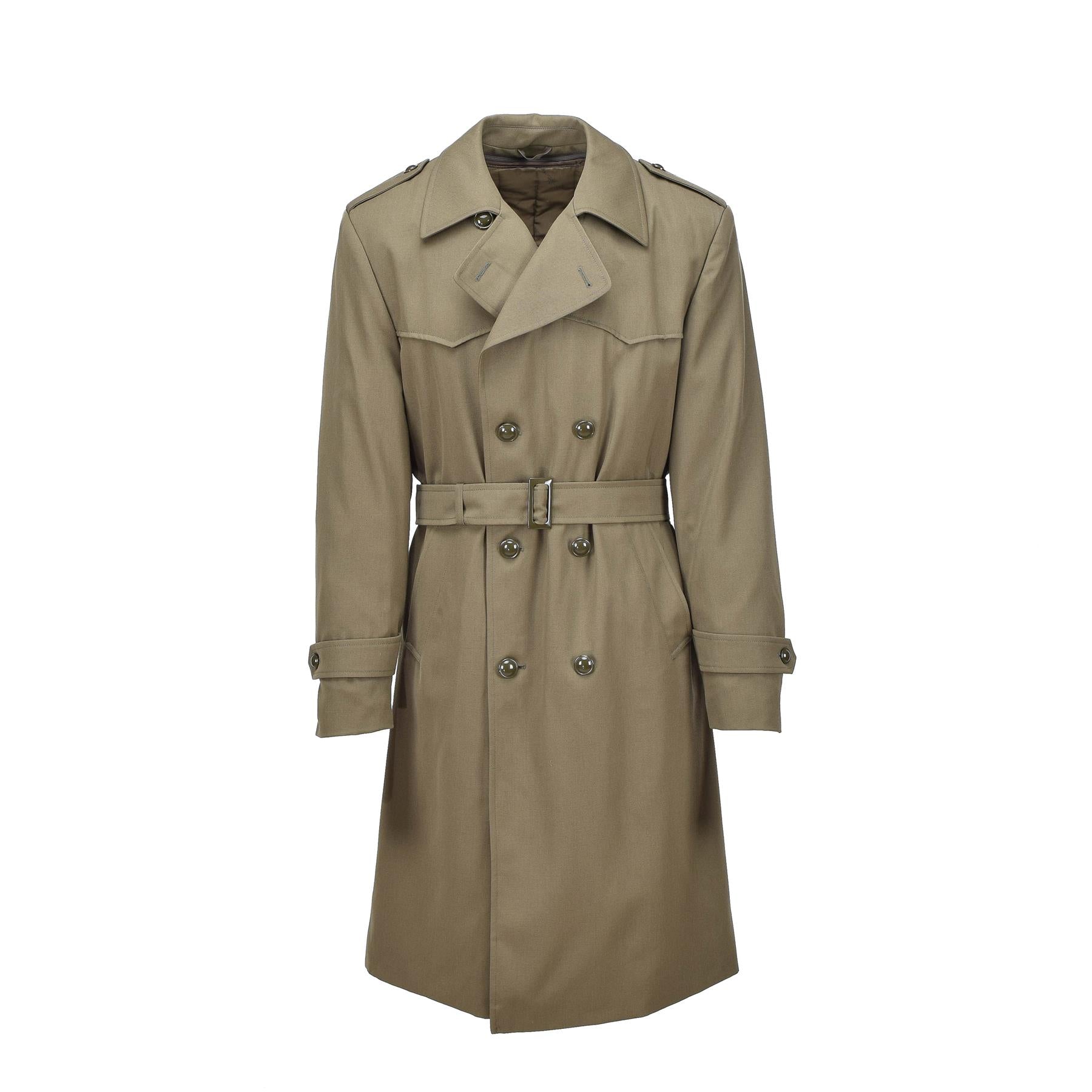 Original Italian Military trench coat khaki formal coat lined belted v ...