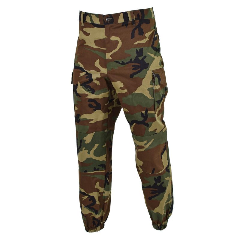Original Italian Military cargo pants combat woodland camo field trousers NEW