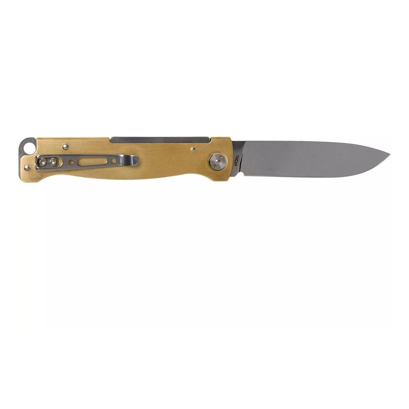 Boker Plus Atlas Slipjoint Pocket Knife Satin Finished Drop Point Brass Handle