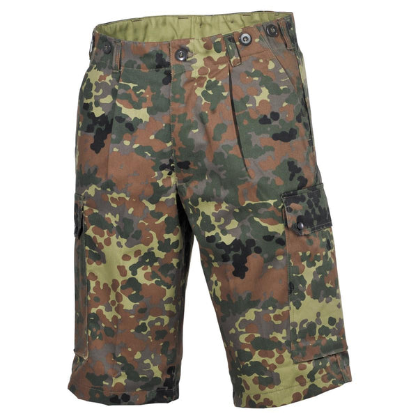 MFH Brand Army style shorts bermuda flecktarn camo sturdy ripstop uniform NEW
