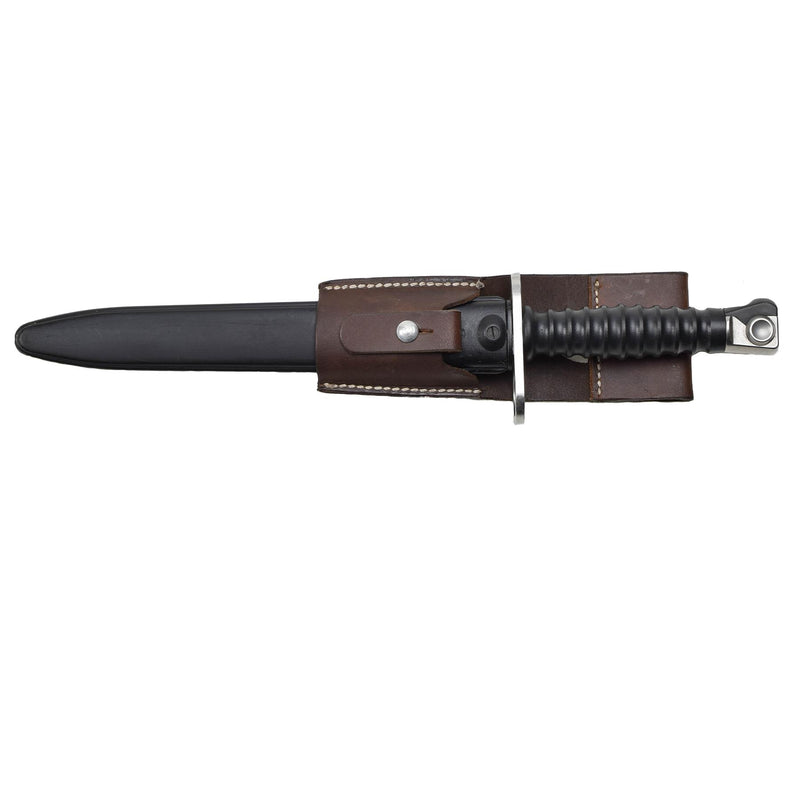 Original Swiss military M57 bayonet combat knife leather sheath scabbard army