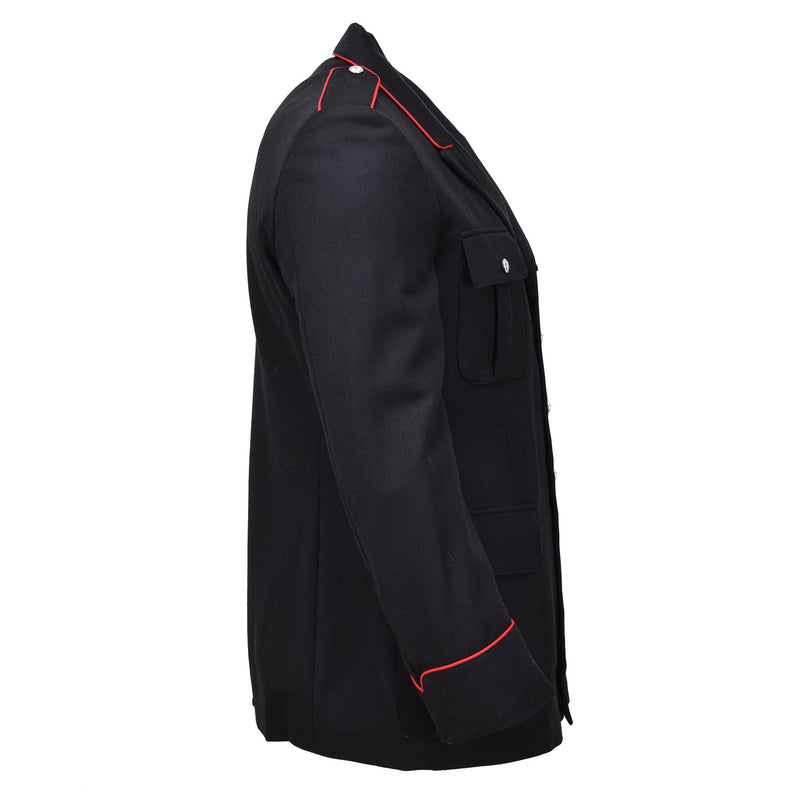 Original Italian military black wool carabinieri formal jacket red stripes NEW