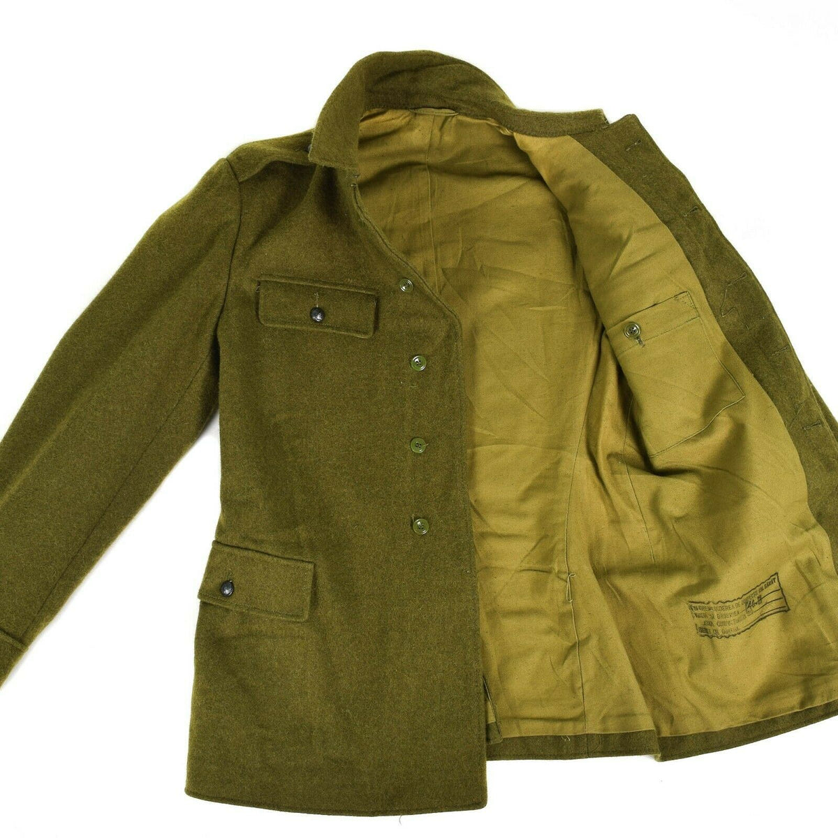 Vintage wool military jacket Genuine Romanian army combat Khaki - GoMilitar Vintage wool military jacket Genuine Romanian army combat Khaki - GoMilitar
