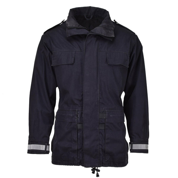 Original Military Dutch black rain jacket waterproof parka wet weather unlined