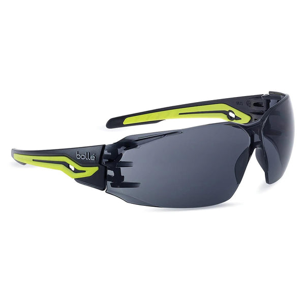 Bolle SILEX+ Tactical Safety Glasses Black Yellow Frame Smoke Lens UV Protection